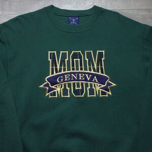 Geneva Mom Sweatshirt Vintage 90s Oarsman 913 Green Pullover Mens M